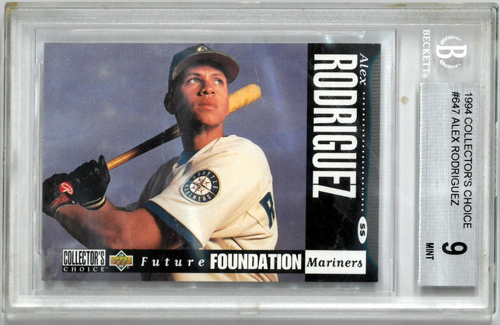 Alex Rodriguez 1994 Collector's Choice Rookie Card- Beckett/BVG Graded 9 Mint