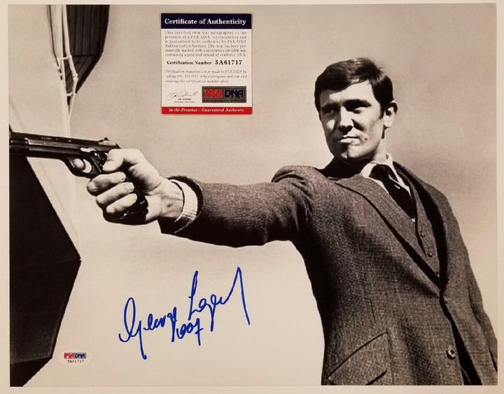 George Lazenby signed 007 James Bond 11x14 Photo #4 Autograph (A) ~ PSA COA