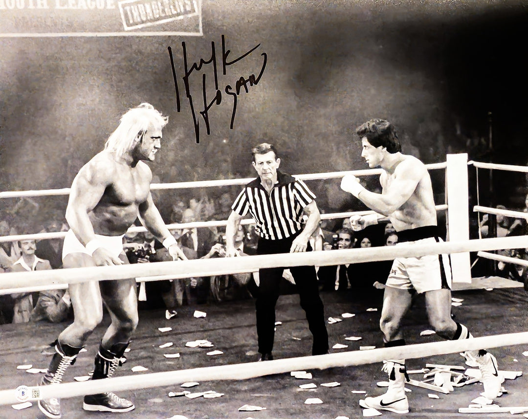 Hulk Hogan Autographed Signed 16x20 Photo WWE Rocky III 3 Beckett BAS QR