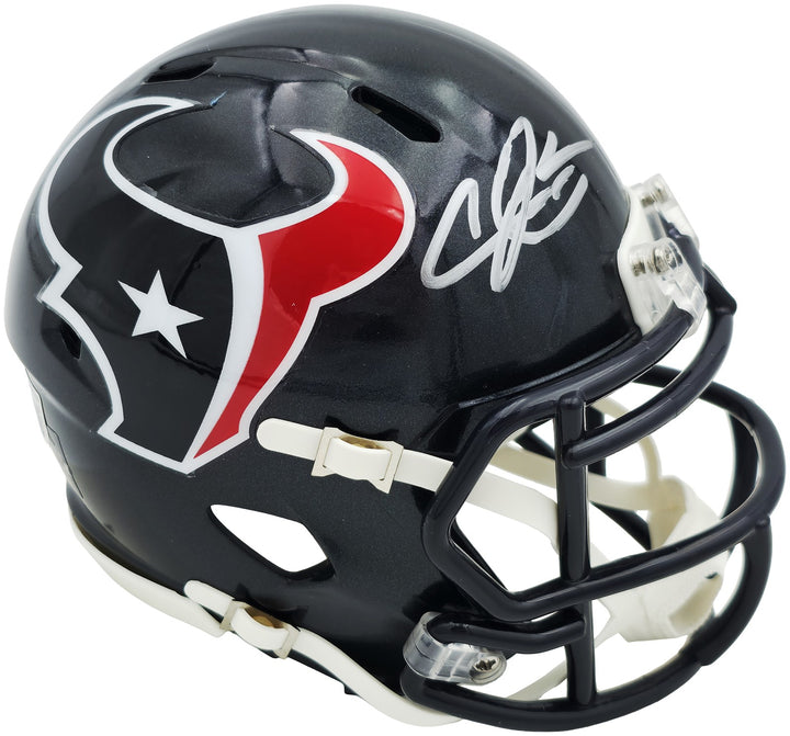 Andre Johnson Signed Houston Texans Blue Speed Mini Helmet Beckett Witness