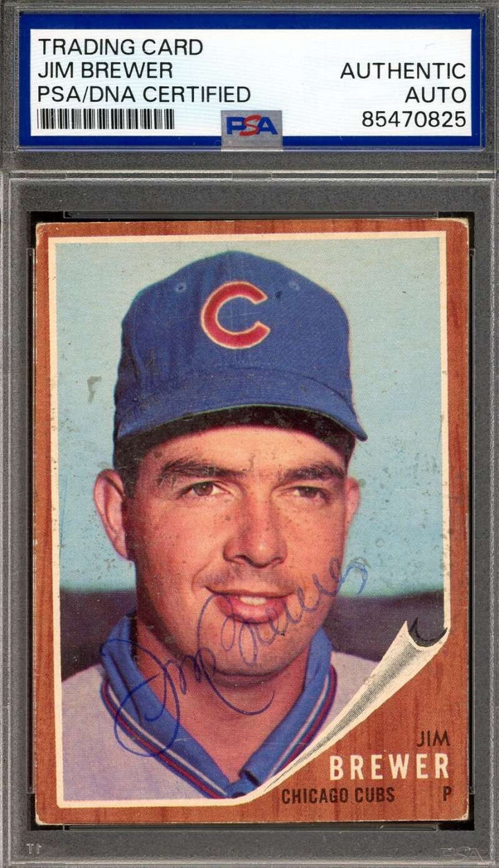Jim Brewer PSA DNA Vintage Signed 1962 Topps Autograph