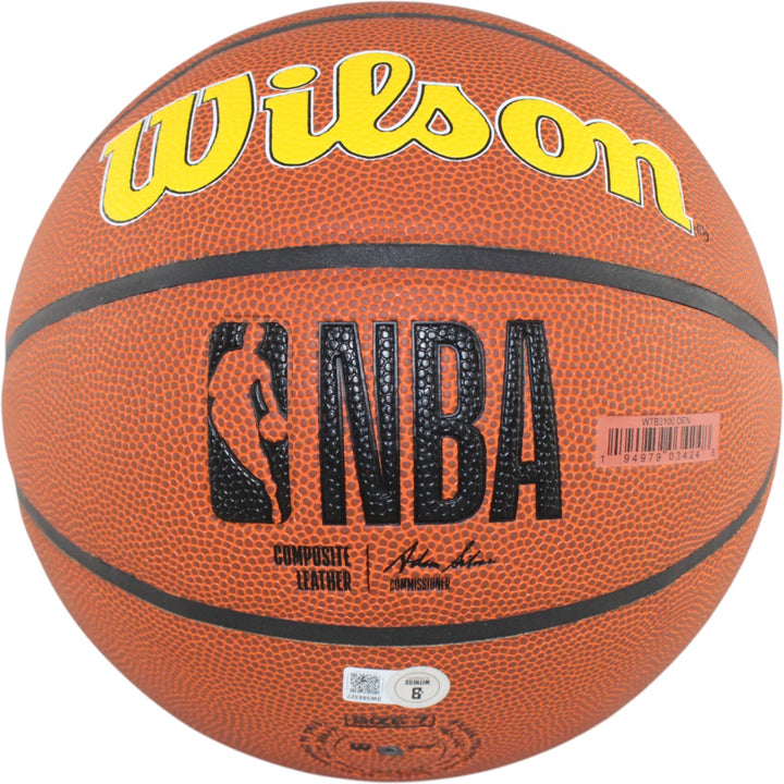 Chauncey Billups Signed Denver Nuggets Logo Basketball Beckett Witness 51589
