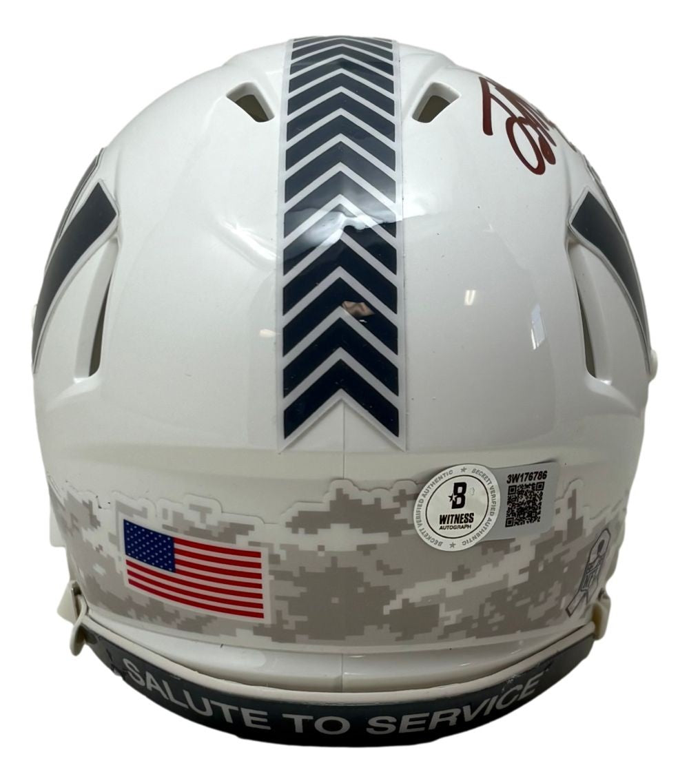 Terry McLaurin Signed Commanders Salute Service Mini Speed Helmet BAS w/ Case