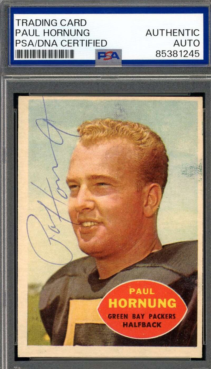 Paul Hornung PSA DNA Vintage Signed 1960 Topps Autograph