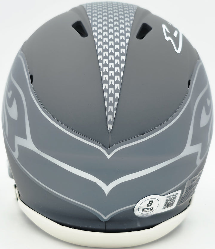 Nick Emmanwori Signed Seahawks Slate Silver Speed Mini Helmet Beckett Witness