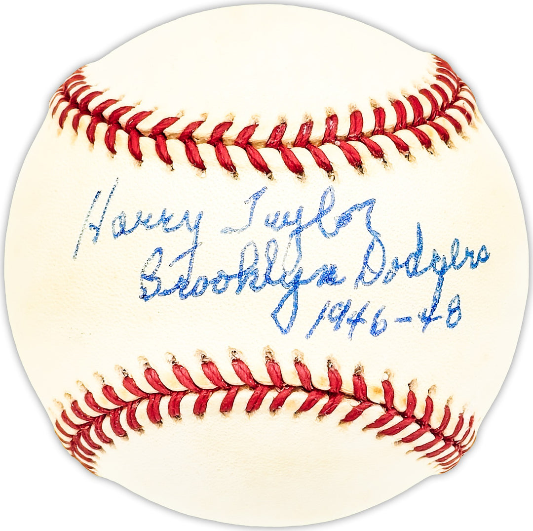 Harry Taylor Signed NL Baseball Brooklyn Dodgers "1946-48" Beckett #BM25673