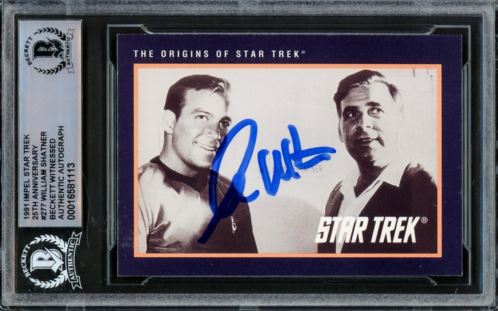William Shatner Signed 1991 Impel 25th Anniversary Card 277 Star Trek Beckett