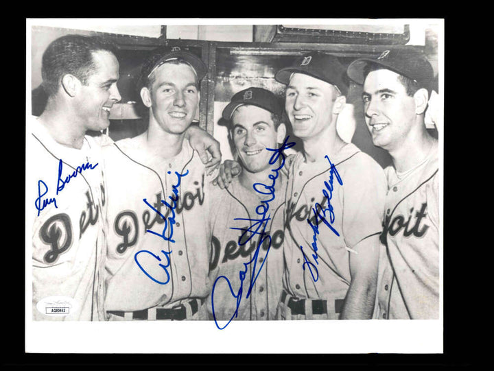 Boone Kaline Bolling Herbert JSA Cert Signed by 4 8x10 Photo Autograph Tigers