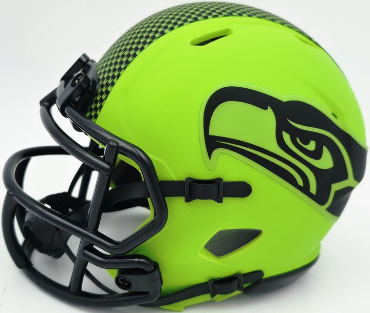 Rashid Shaheed Signed Seattle Seahawks Rave Green Speed Mini Helmet MCS Holo