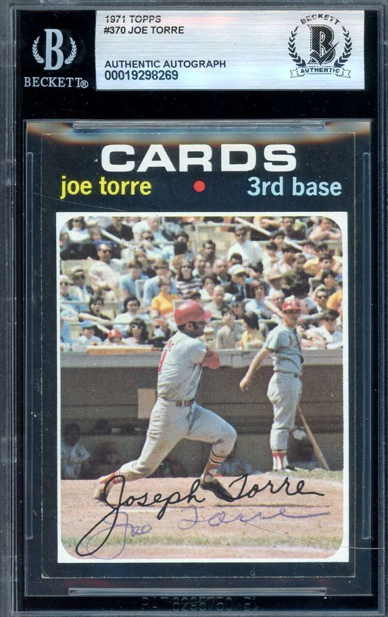Joe Torre Beckett BAS Vintage Signed 1971 Topps Autograph