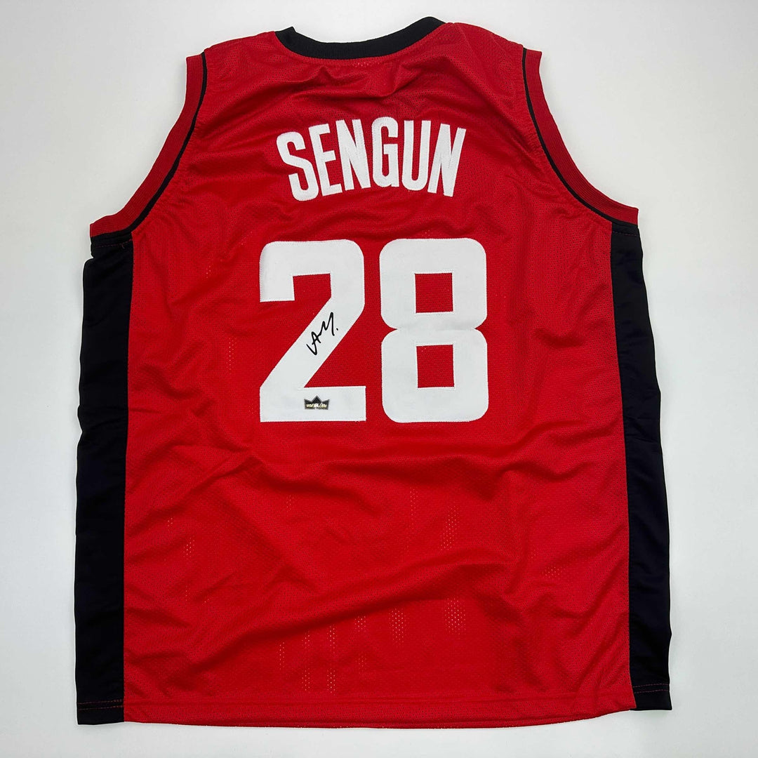 Facsimile Autographed Alperen Sengun Houston Red Reprint Jersey Size Men's XL