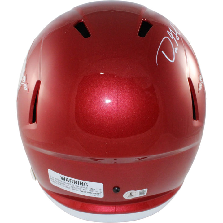 Dre Greenlaw Autographed Arkansas Razorbacks F/S Helmet Beckett Witness 54647