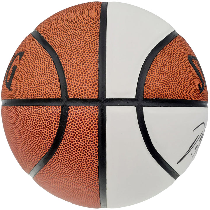 Damian Lillard Autographed Spalding Trail Blazers White Logo Basketball Beckett