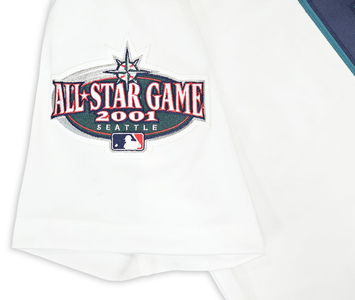 Mariners Ichiro Suzuki Auto White Mitchell Ness 2001 ASG Patch Jersey 44 ROY/MVP