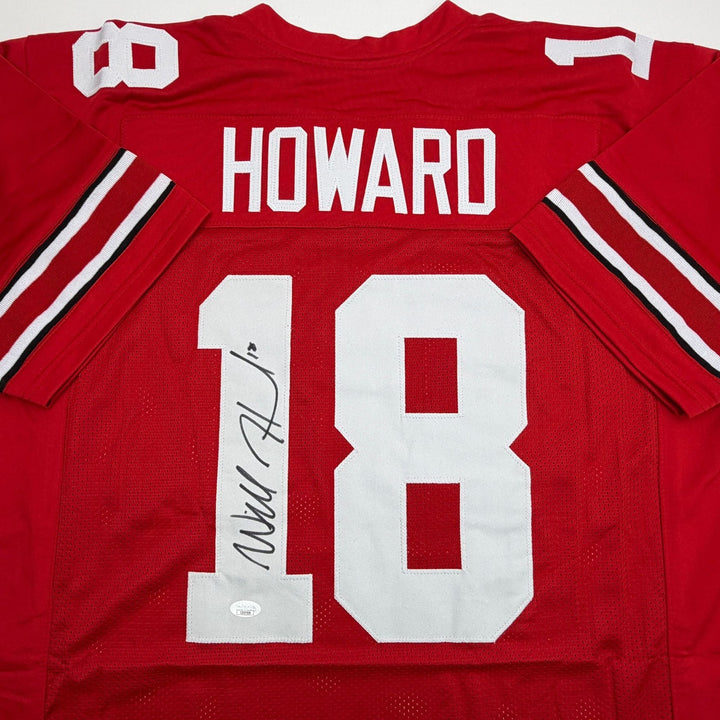 Autographed/Signed Will Howard Ohio State Red College Jersey JSA COA