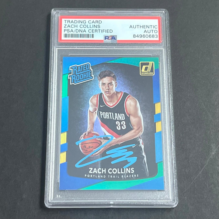 2017-18 Donruss Rated Rookie #191 ZACH COLLINS Signed Card AUTO PSA Slabbed RC B