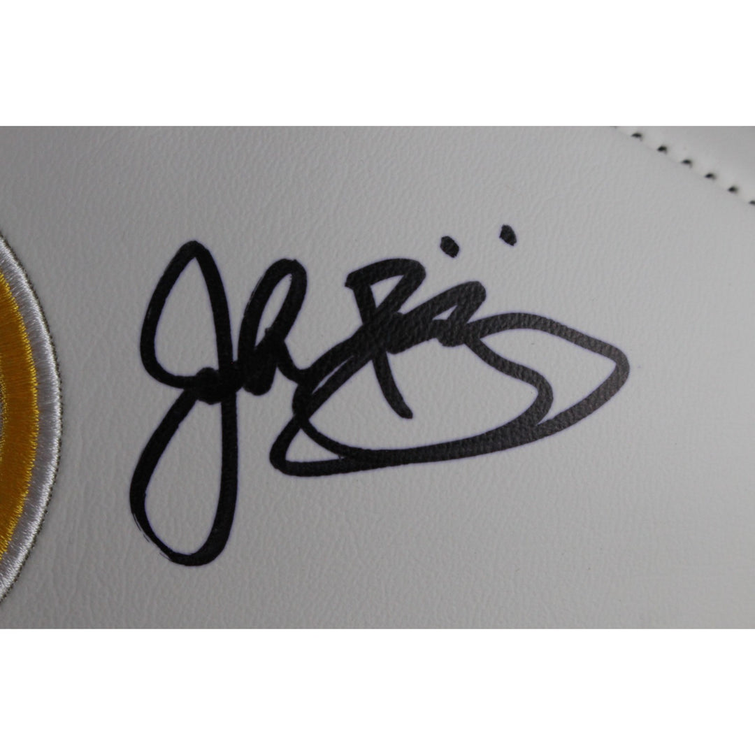 John Riggins Autographed Washington Redskins Logo Football Beckett Witness 49314