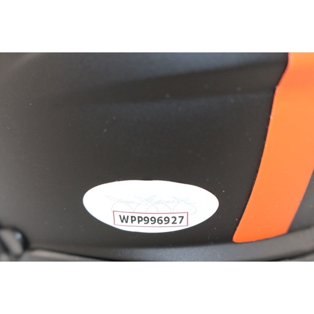 Denzel Ward Autographed/Signed Cleveland Browns Eclipse Mini Helmet JSA 53098