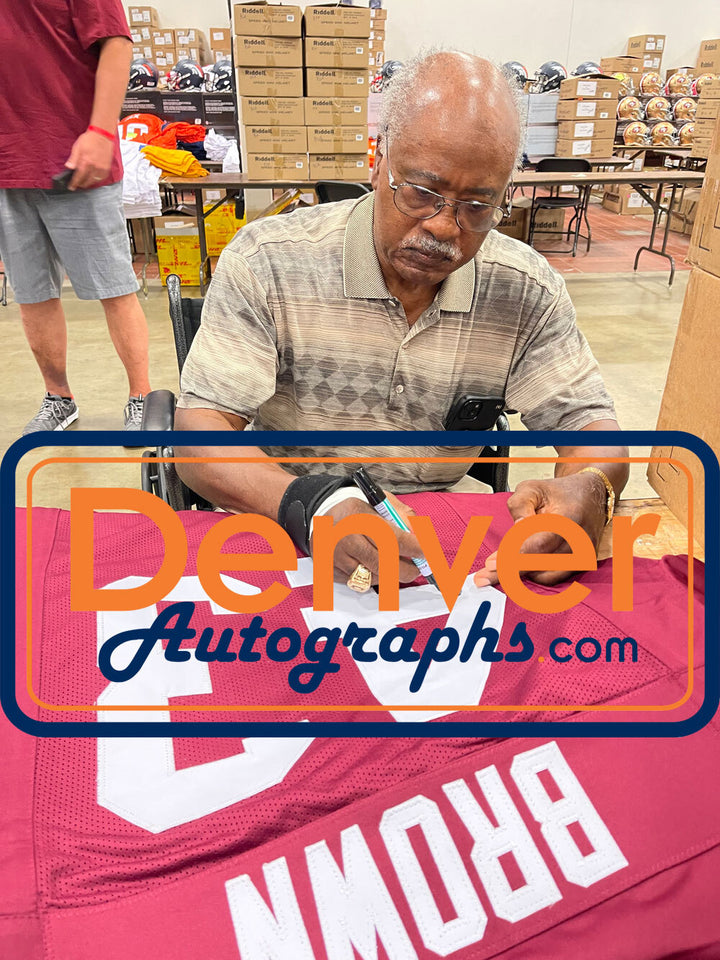 Larry Brown Autographed/Signed Pro Style Sz XL Red Jersey Beckett Witness 48039
