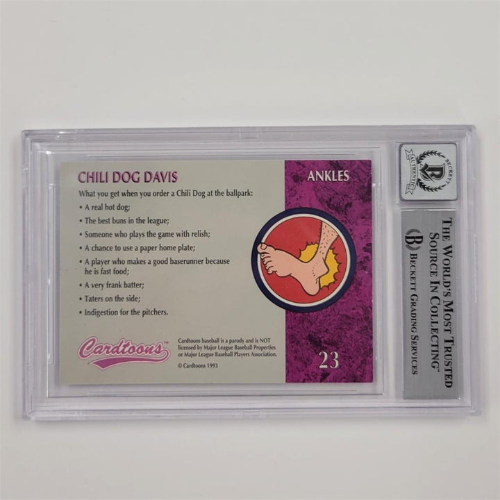 Chili Davis autograph signed Chili Dog 1993-95 Cardtoons 23 card BAS BGS 10 auto