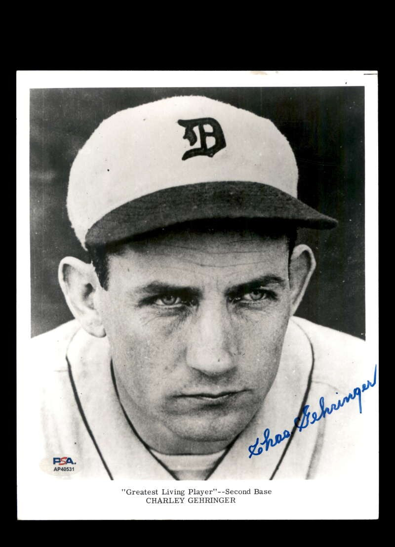 Charlie Gehringer PSA DNA Signed 8x10 Photo Autographed Tigers