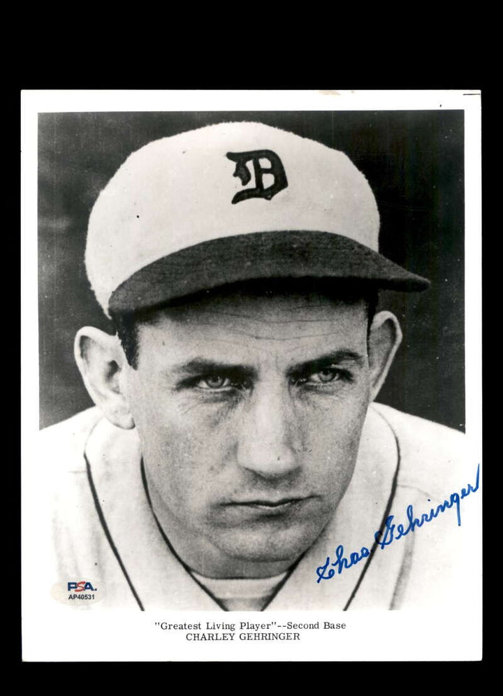 Charlie Gehringer PSA DNA Signed 8x10 Photo Autographed Tigers