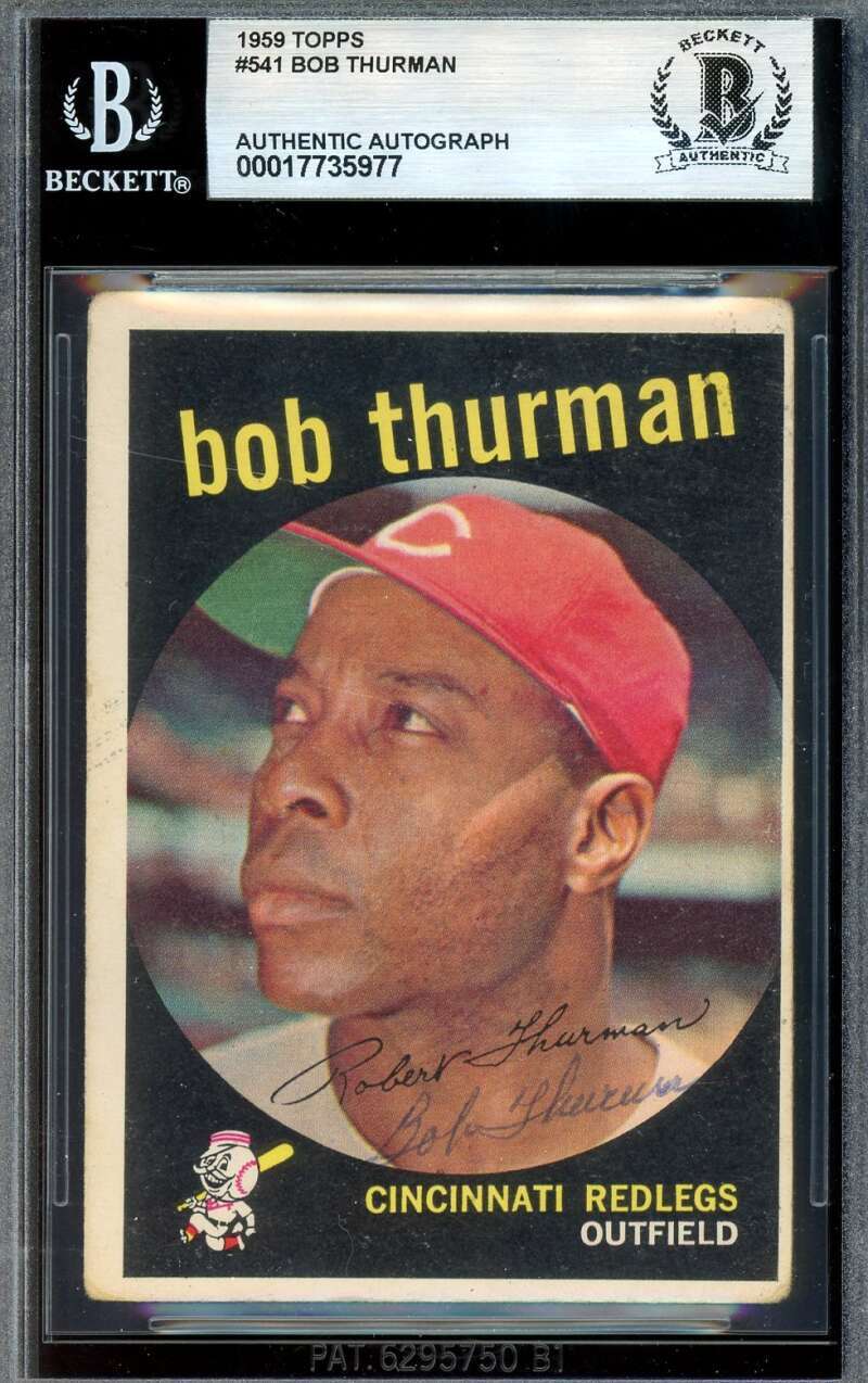 Bob Thurman Beckett BAS Signed 1959 Topps Autograph