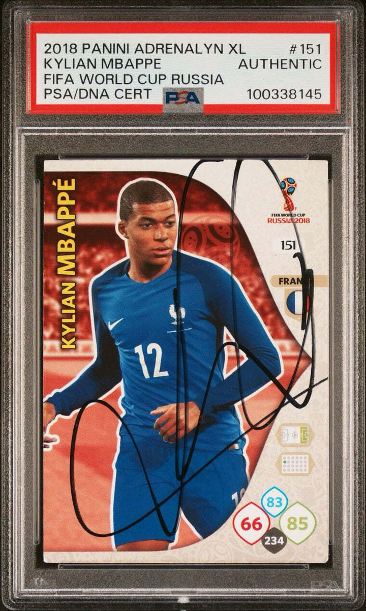 2018 Panini Adrenal YN XL Fifa World Cup Russia #151 Kylian Mbappe Signed Card P