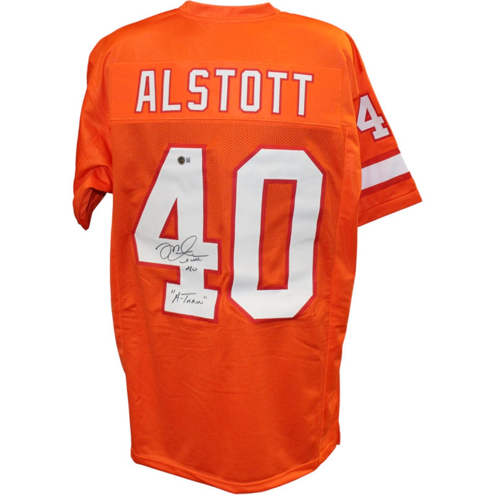 Mike Alstott Autographed Pro Style Size XL Orange TB Jersey Atrain Beckett 54623