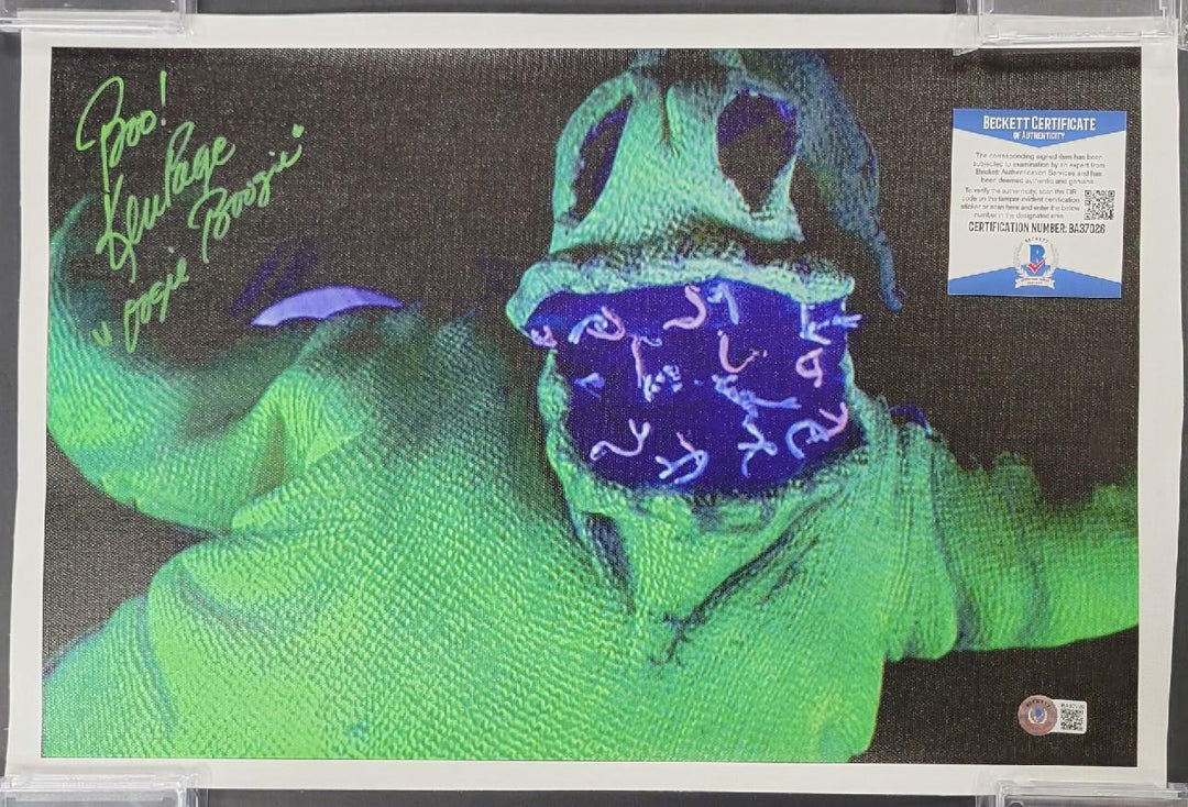 Ken Page "Oogie Boogie" signed Nightmare Before Xmas 11x17 Canvas Photo ~ BAS