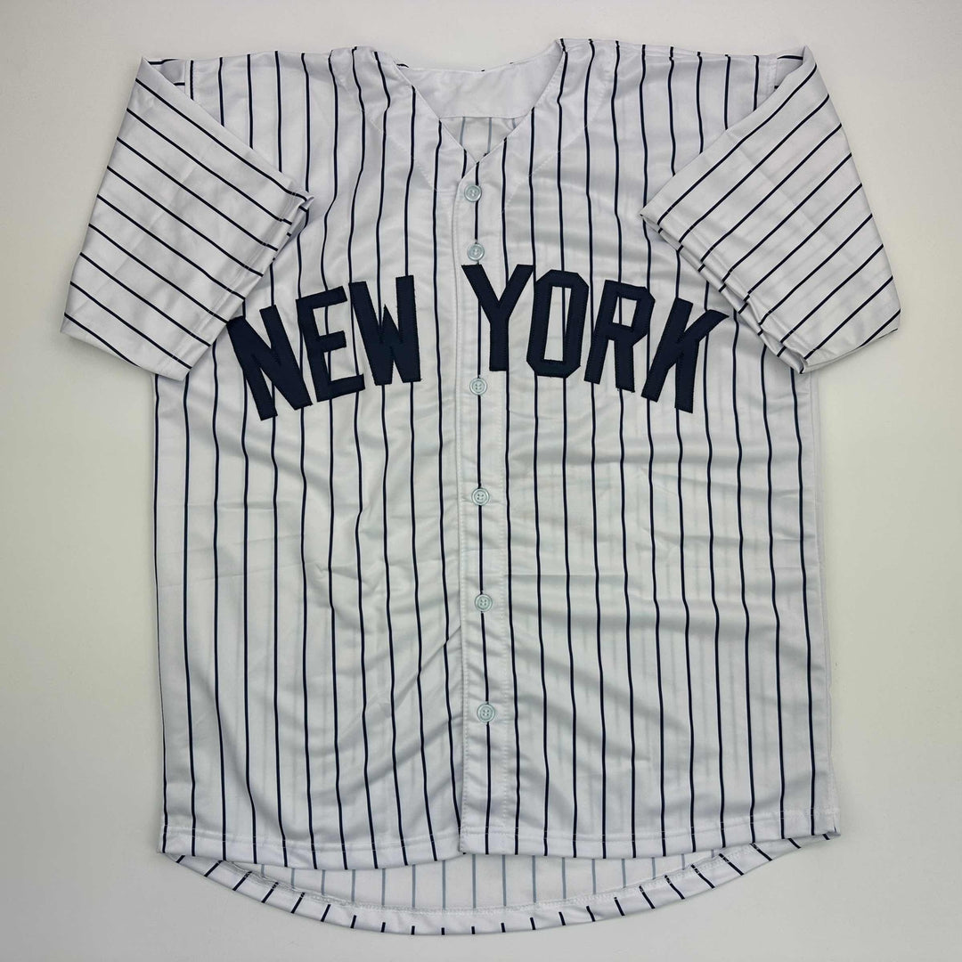 Facsimile Autographed Luis Gil New York Pinstripe Reprint Jersey Size Men's XL
