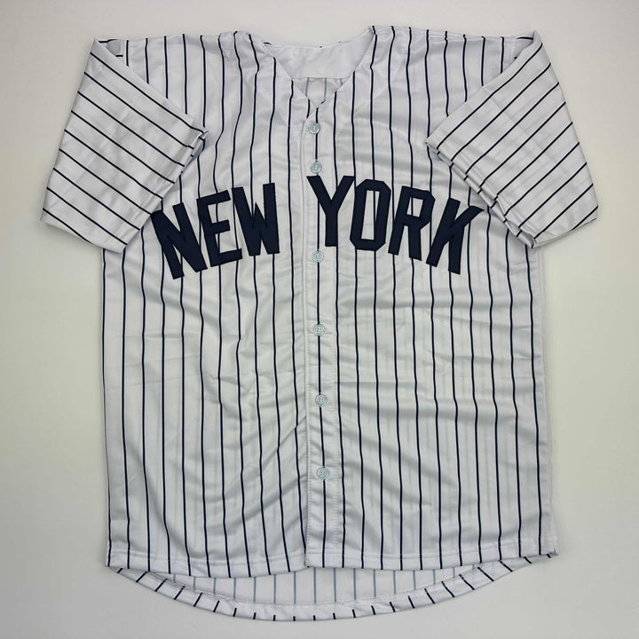 Facsimile Autographed Luis Gil New York Pinstripe Reprint Jersey Size Men's XL