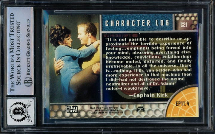 William Shatner Auto Signed 1997 Fleer Skybox Card C21 Star Trek Sig 10 Beckett