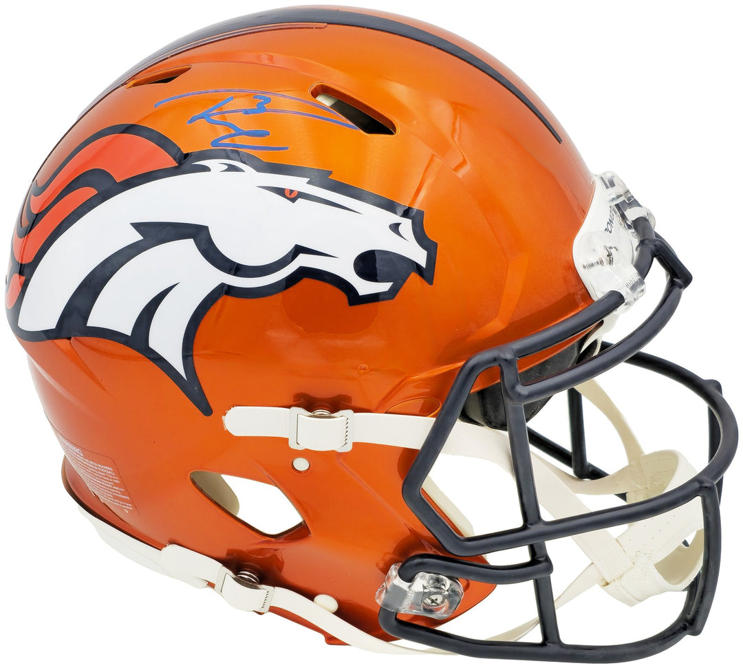 Russell Wilson Auto Broncos Flash Orange Full Size Authentic Helmet Fanatics