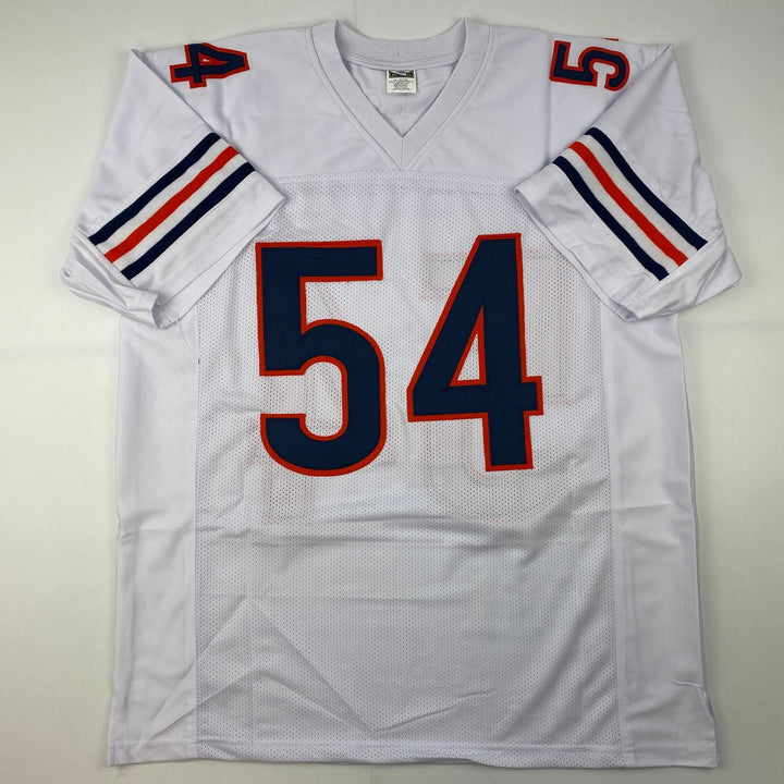 Facsimile Autographed Brian Urlacher Chicago White Reprint Jersey Size Men's XL