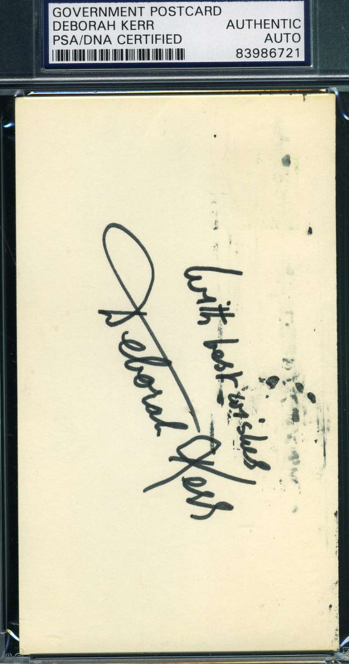 Deborah Kerr Hand Signed Psa/dna Gpc 3x5 Authentic Autograph