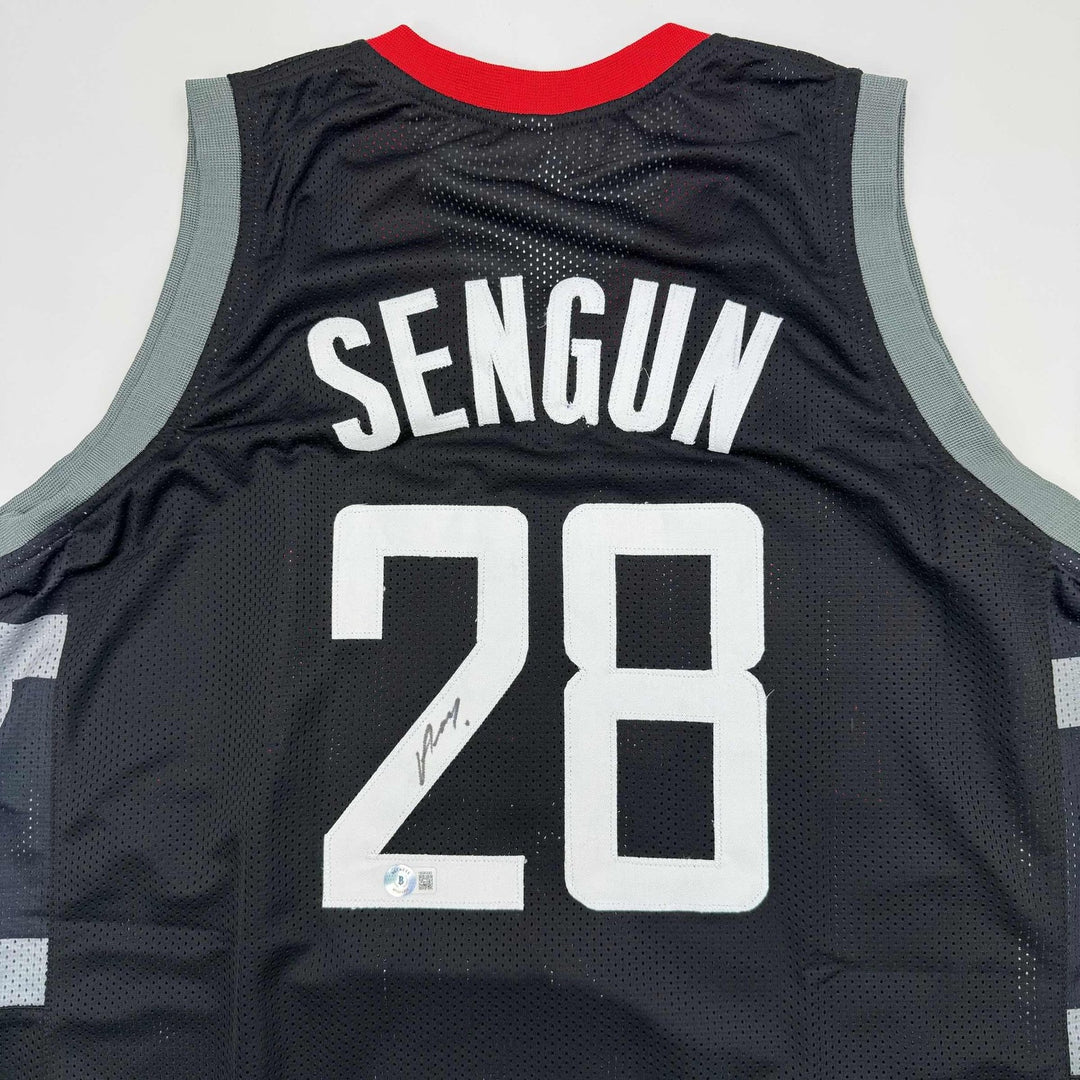 Autographed/Signed Alperen Sengun Houston Black Jersey Beckett COA
