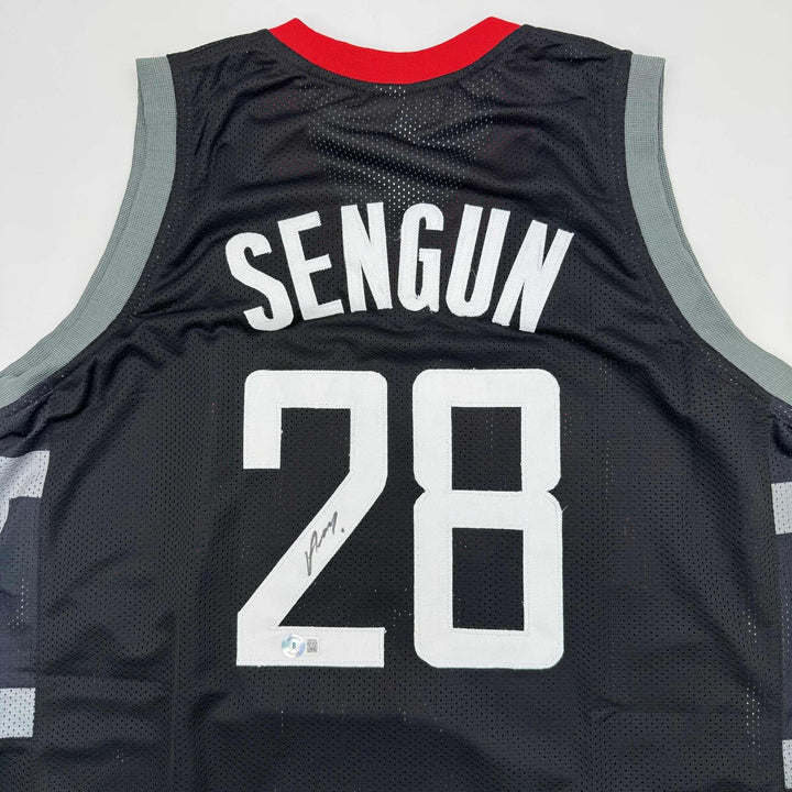 Autographed/Signed Alperen Sengun Houston Black Jersey Beckett COA