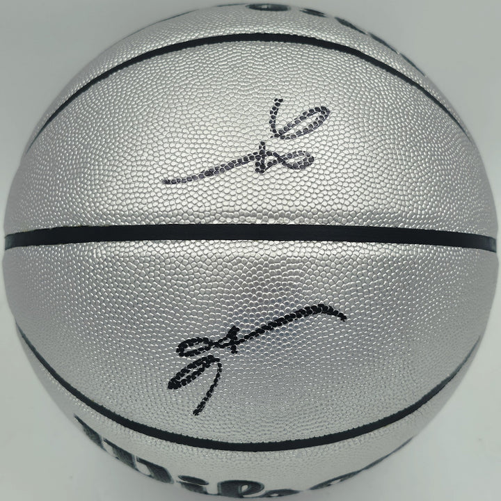 Allen Iverson Auto Platinum Edition Composite Leather Basketball 76ers Beckett