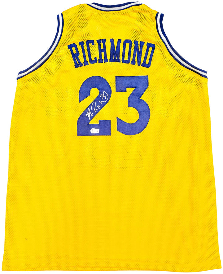 Golden State Warriors Mitch Richmond Auto Signed Yellow Jersey Beckett Witness