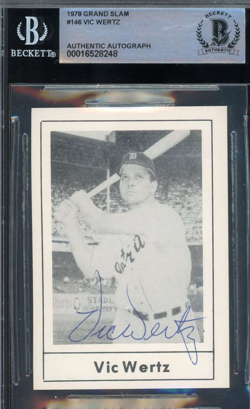 Vic Wertz Beckett BAS Signed 1978 Grand Slam Autograph