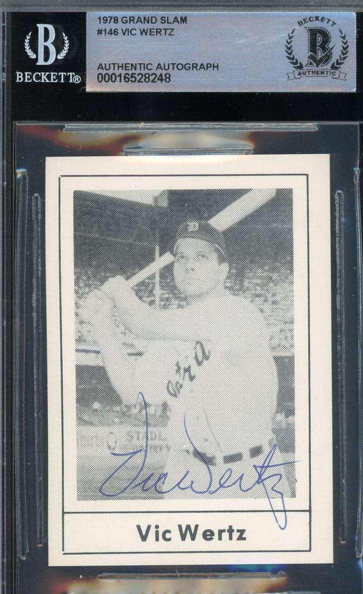 Vic Wertz Beckett BAS Signed 1978 Grand Slam Autograph
