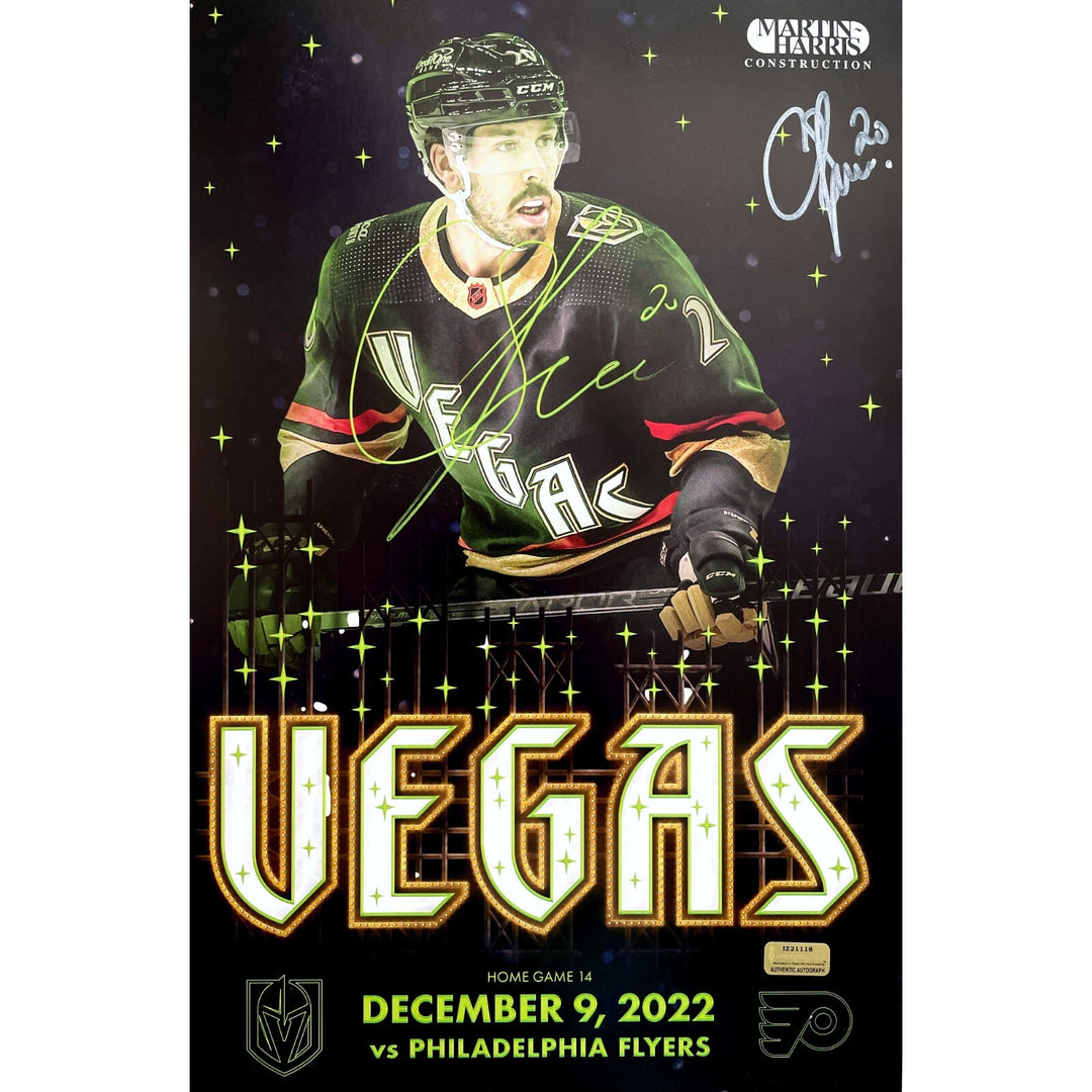 Chandler Stephenson Vegas Golden Knights 12/9/22 Glow Signed 11x17 Poster Photo