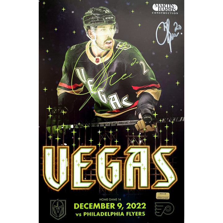 Chandler Stephenson Vegas Golden Knights 12/9/22 Glow Signed 11x17 Poster Photo