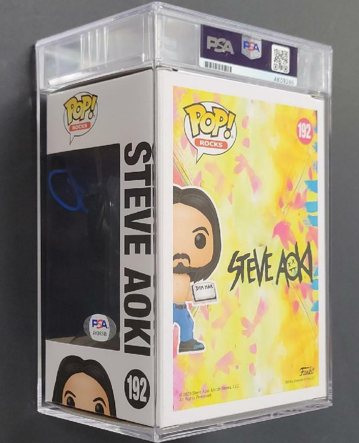 Steve Aoki autograph signed Funko POP DJ Dim Mak Blue Graded Gem Mint PSA 10