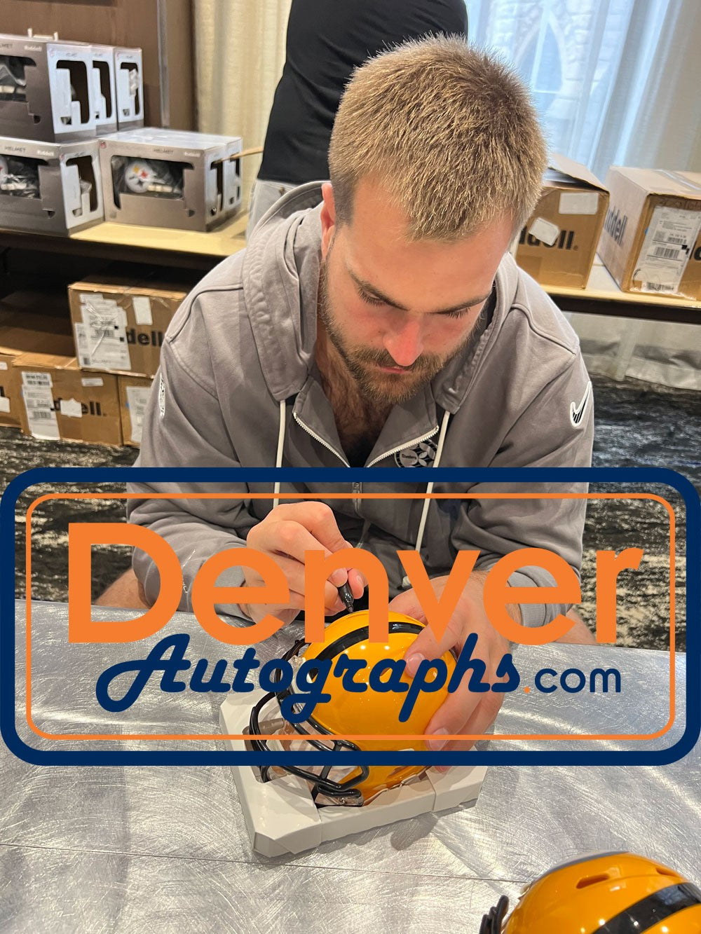 Pat Freiermuth Autographed Pittsburgh Steelers Mini Helmet Beckett Witness 53141