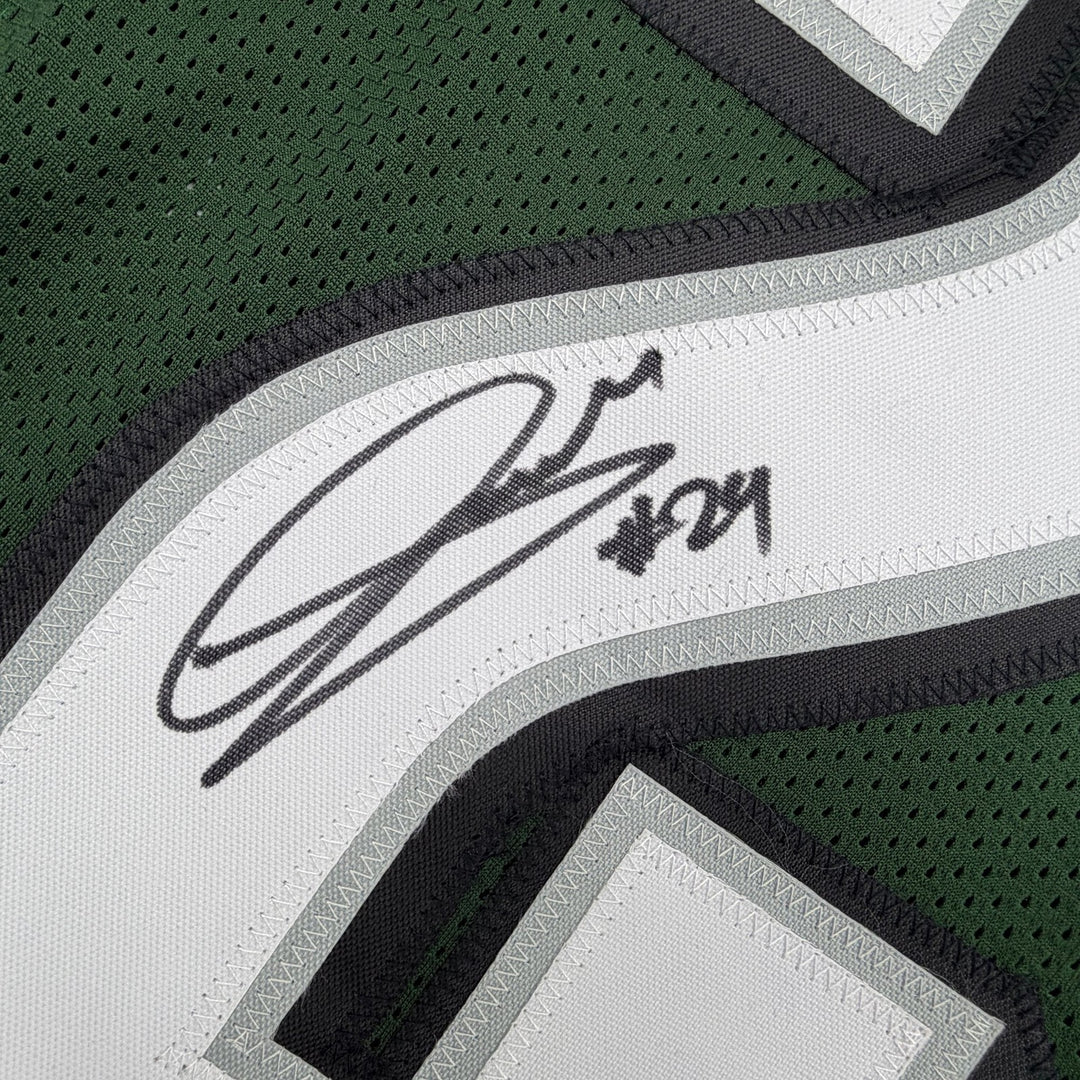 Autographed/Signed Andrew Mukuba Philadelphia Dark Green Pro Cut Jersey JSA COA