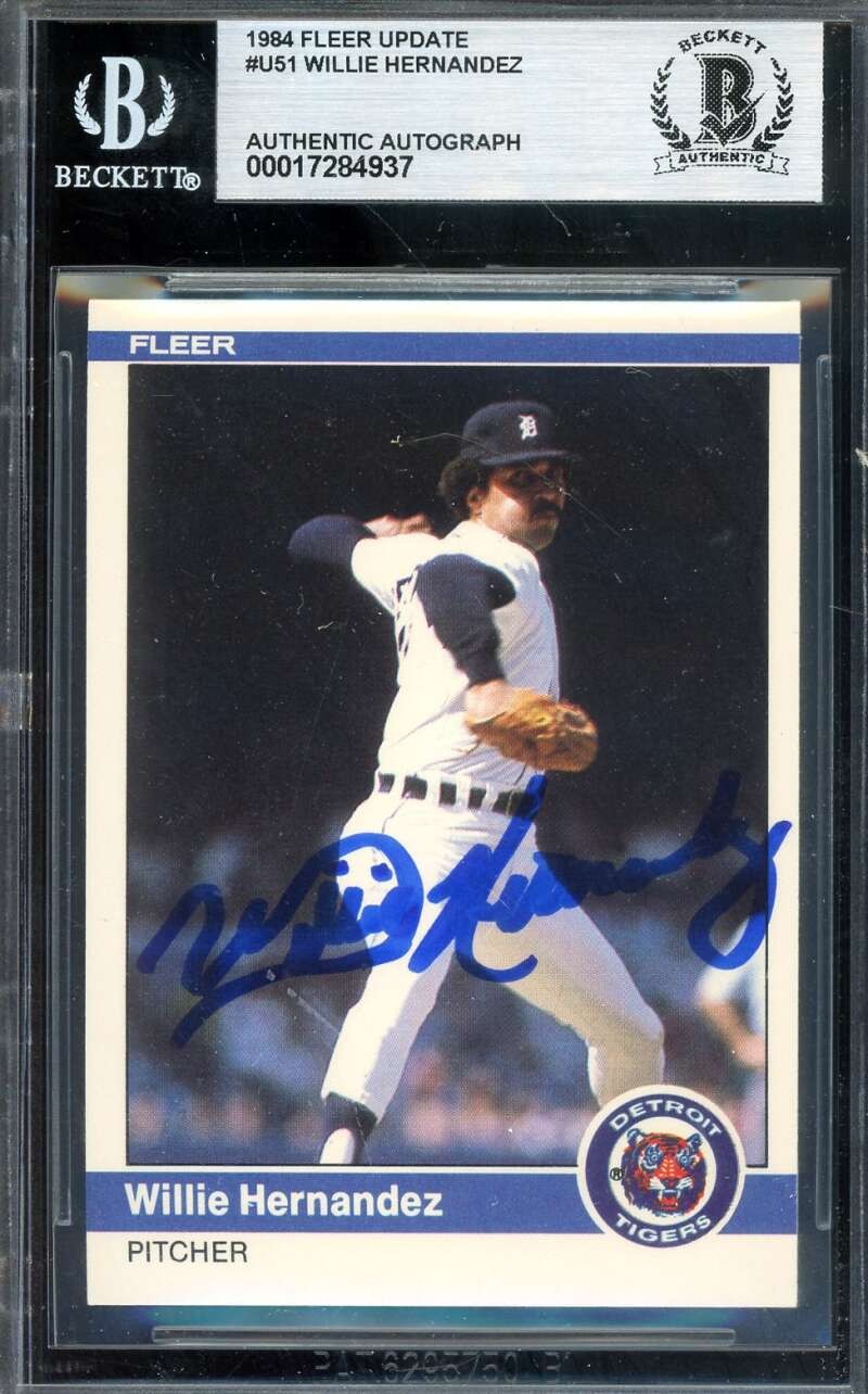 Willie Hernandez Beckett BAS Signed 1984 Fleer Update Autograph