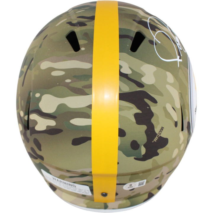 Jerome Bettis Autographed Pittsburgh Steelers F/S Camo Helmet Beckett W 54075