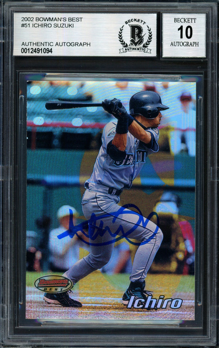 Ichiro Suzuki Auto 2002 Bowman's Best Card 51 Mariners Auto 10 Beckett #12491094